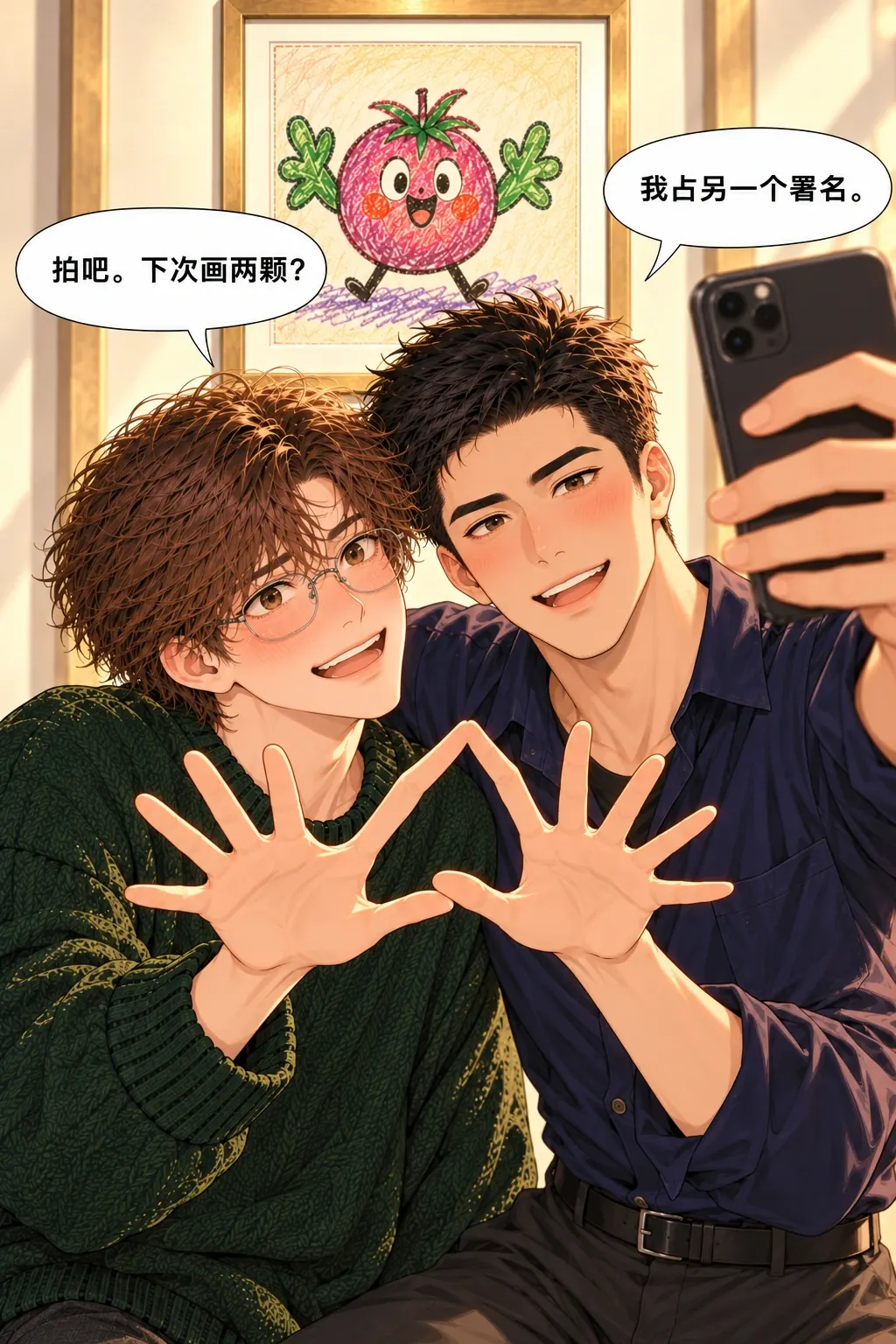 别叫它茄子漫画画面:两人主动与旧作合影