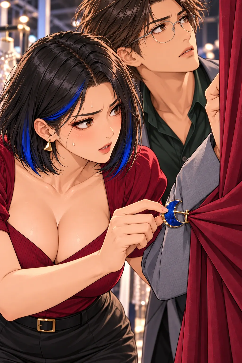 先别夹我袖子漫画画面：《先别夹我袖子》第3格：误会机关种下，读者先于角色看到袖口被夹