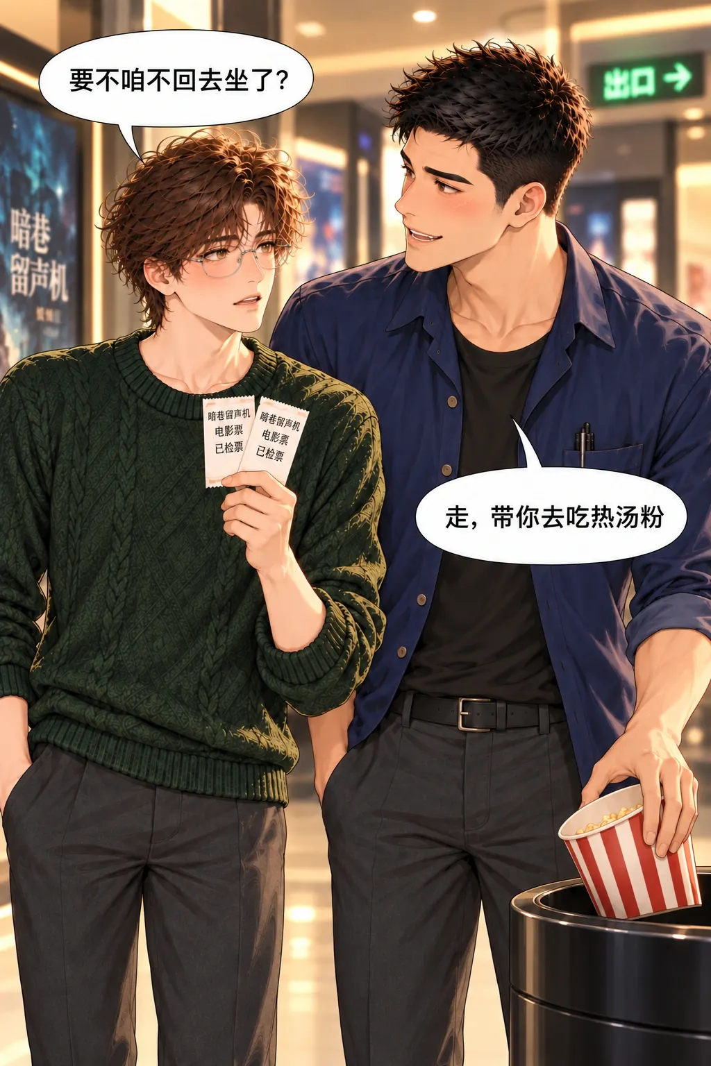 看片吃粉约会夜漫画画面：商量离场去吃粉