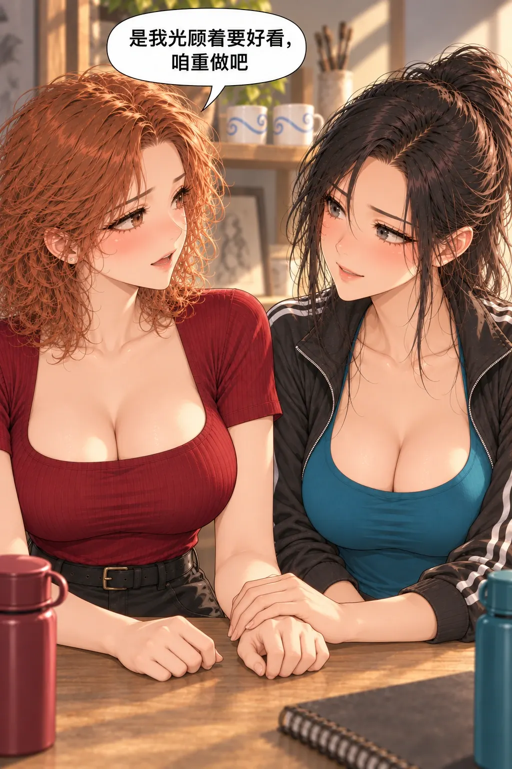 对杯的把手漫画画面：认错变成主动改变方案