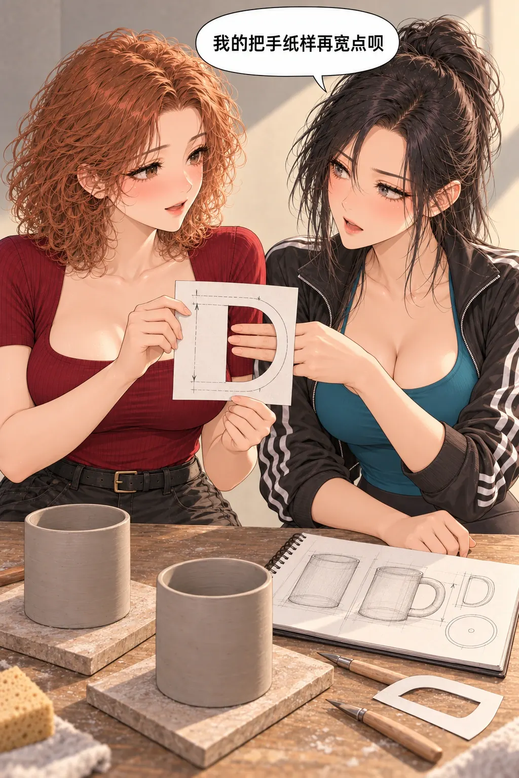 对杯的把手漫画画面：这回不把不同需求缩回同款