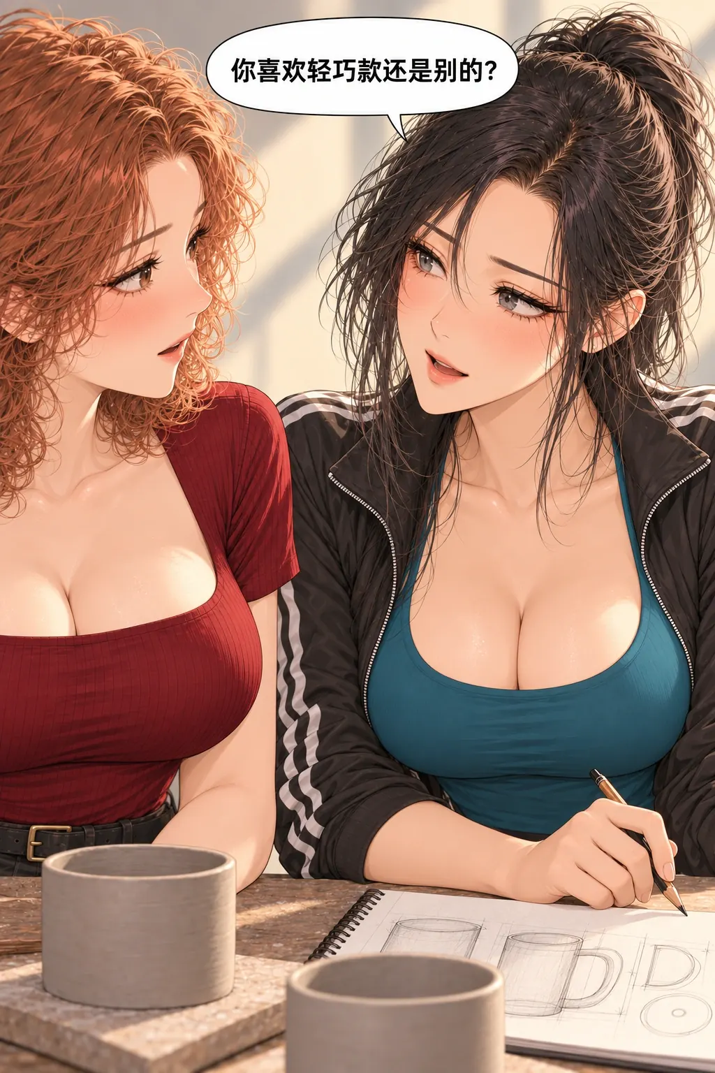 对杯的把手漫画画面：照顾从猜测变成询问