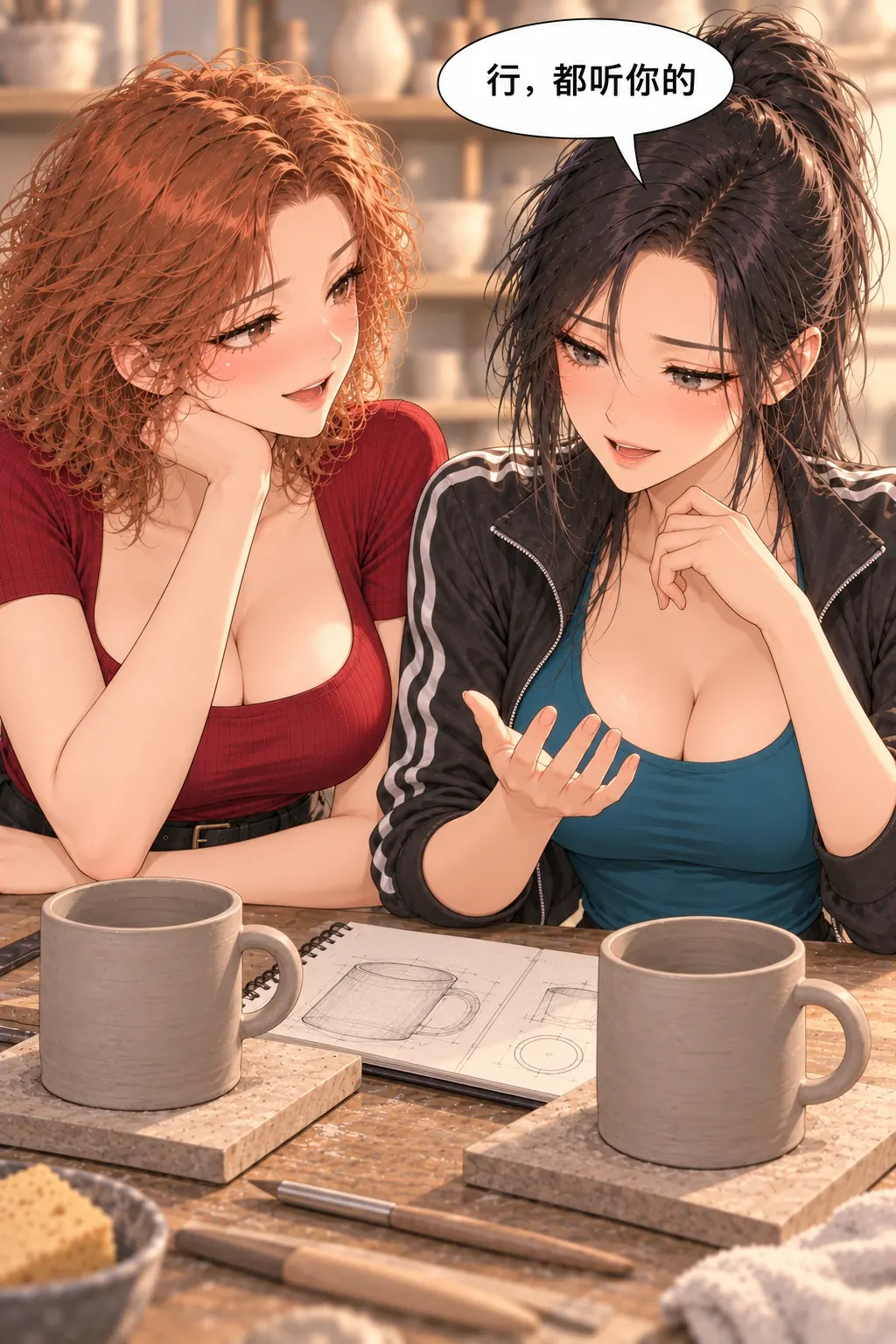 对杯的把手漫画画面：她也为忽略需求作了选择