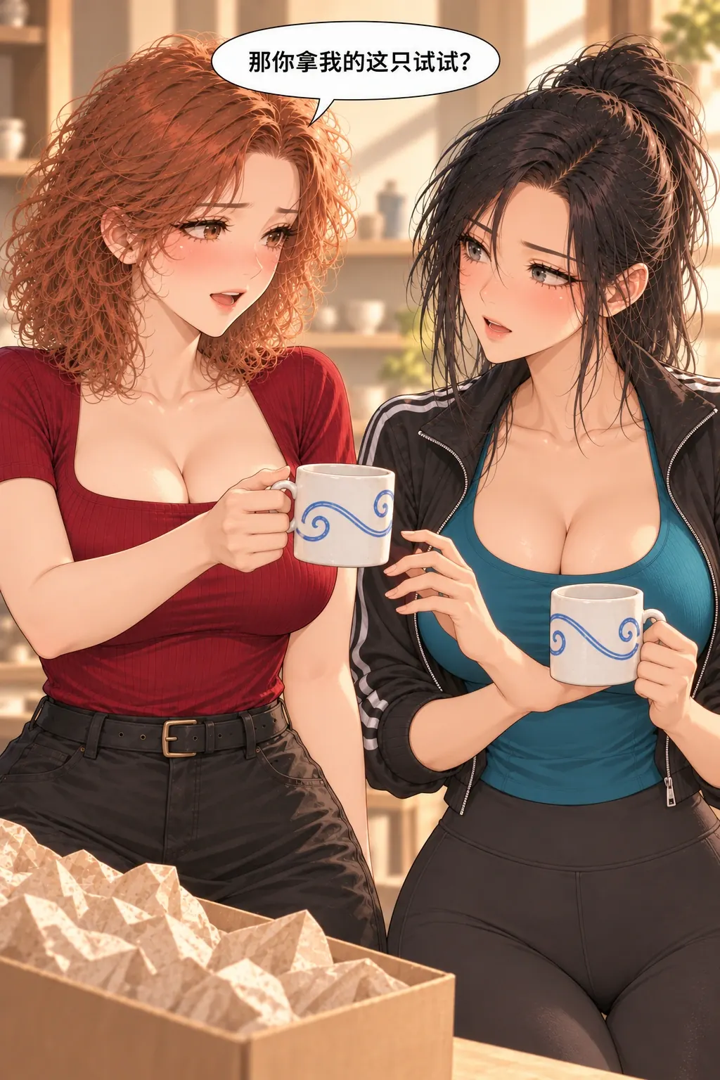 对杯的把手漫画画面：善意的第一次补救开始