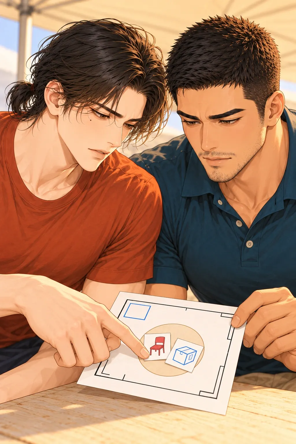 男朋友把摊包圆了漫画画面：两个标记占满双人休息区