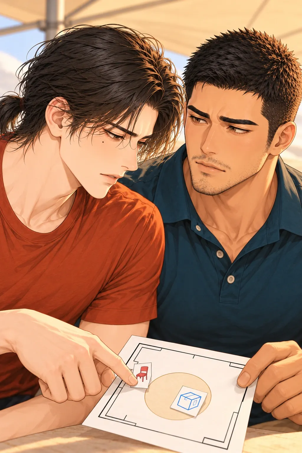 男朋友把摊包圆了漫画画面：椅子纸图标挪到墙边仍未有共同用途
