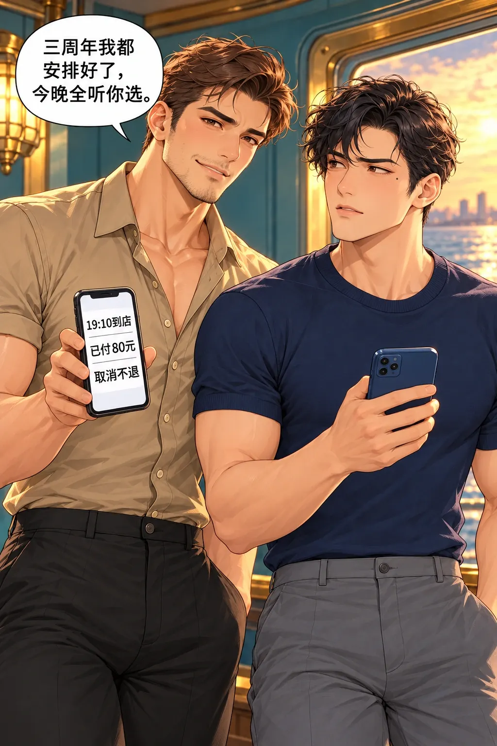 第三条路，坐回去漫画画面：观众明确已知餐厅时间与规则