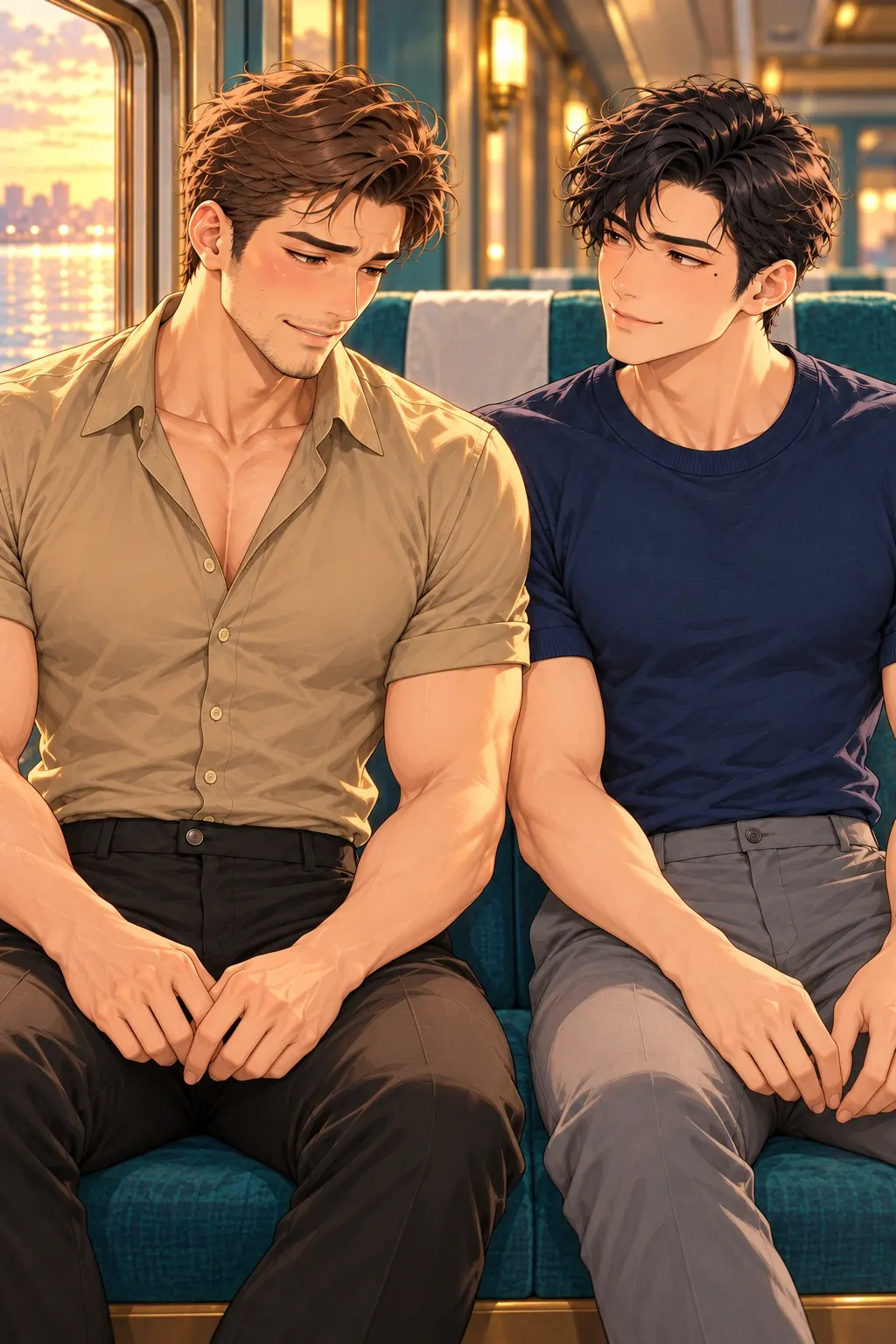 第三条路，坐回去漫画画面：不同的座位选择真的被执行；两人仍愿意坐在一起，损失未被补偿，相处方式由实际行动改变。