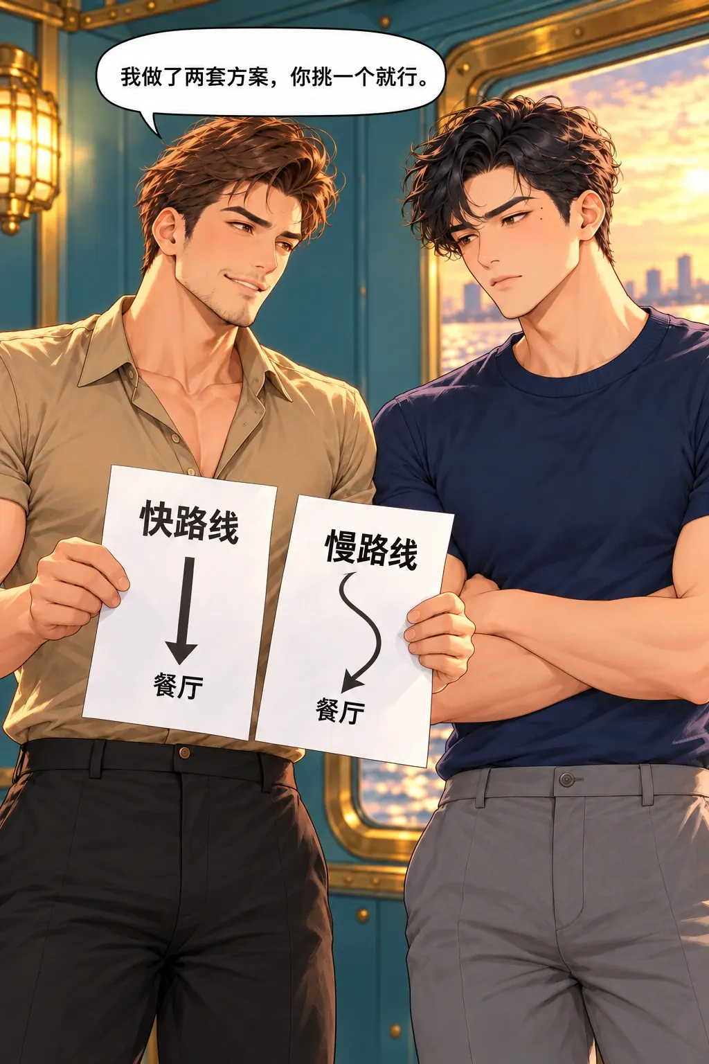 第三条路，坐回去漫画画面：孟遥收到两份预设路线