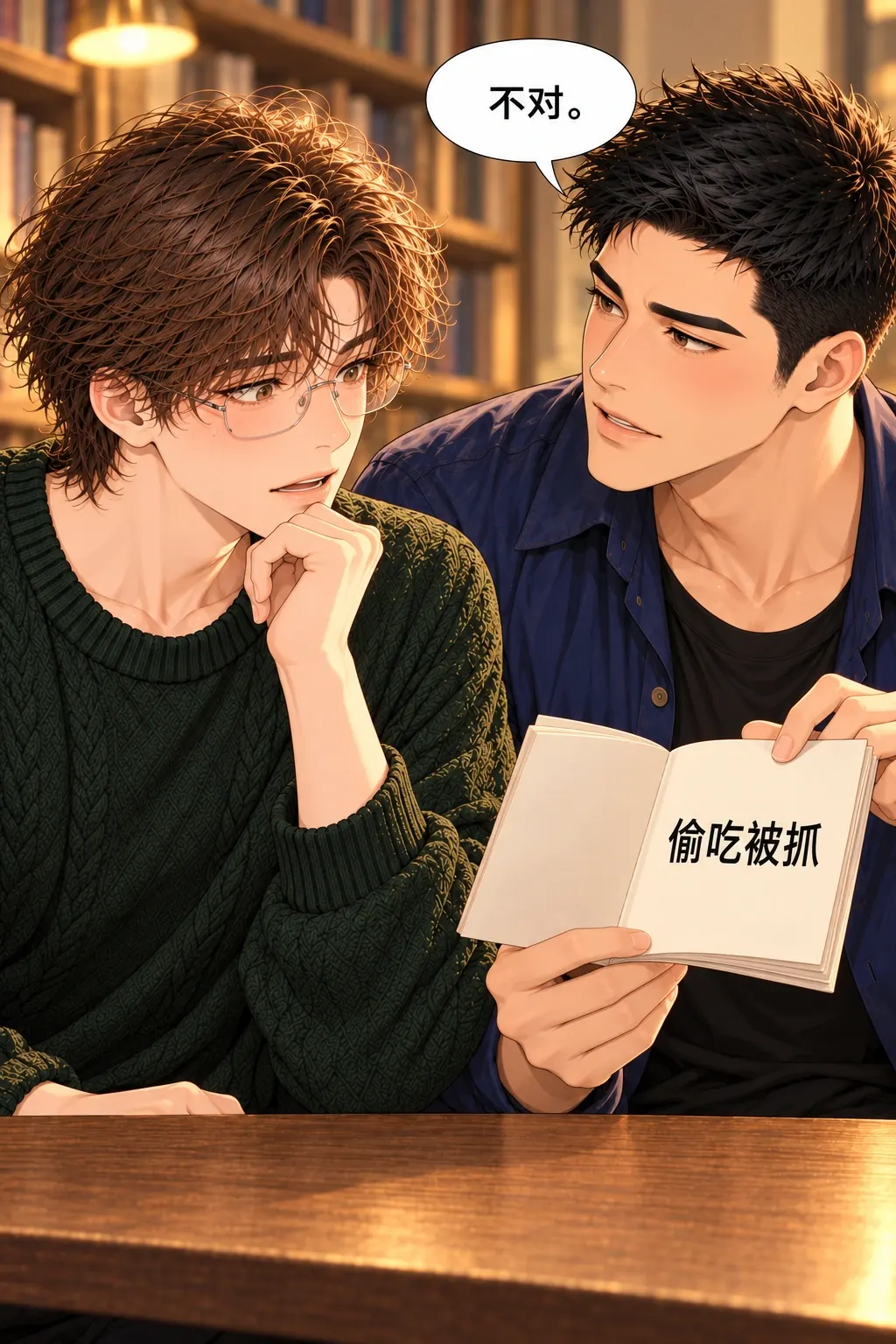先让我演完漫画画面：陆野亮出偷吃被抓原题，沈礁笑意僵住。