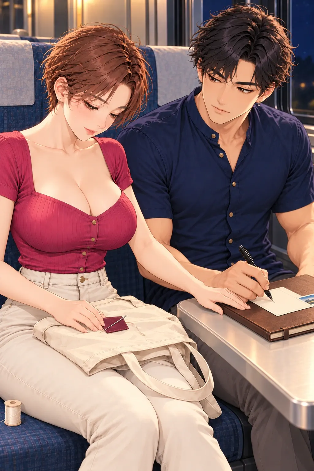 这忙还不完了漫画画面：孟暂时写得稳，却看见陶为了自己停了布活，生出反帮的念头。
