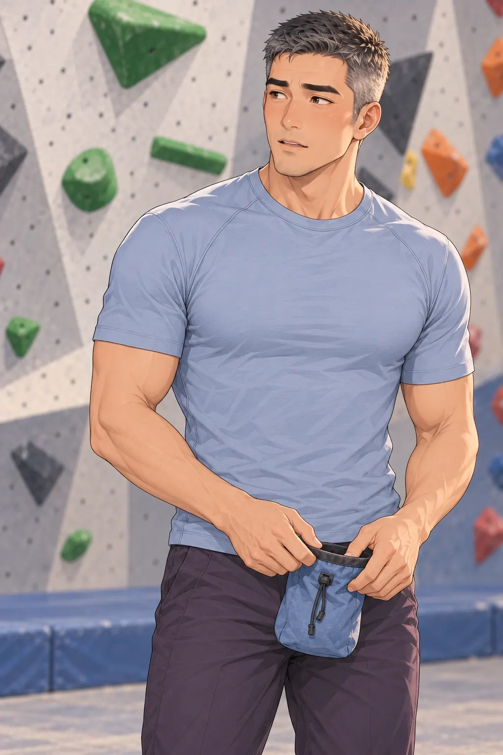 热身热到收工漫画画面：男方必须自己决定继续重证还是承认已有完成，女没替他作选。