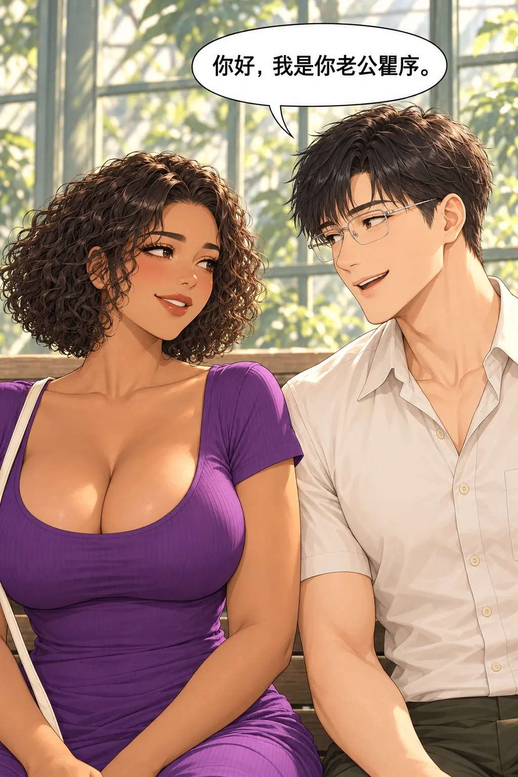 这位女士已婚漫画画面：没拿新号码仍真正开始一次新的闲聊；原婚姻不是需避开的障碍，成为幽默自我介绍。