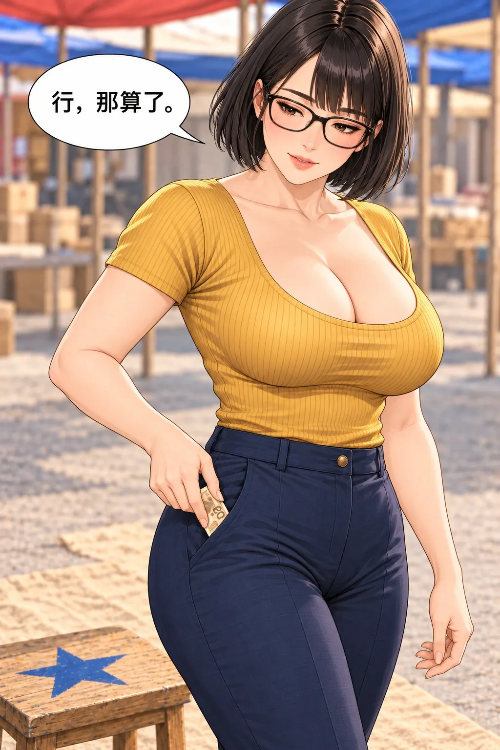 凳子卖了，星星呢？漫画画面：买家拒绝额外条件，钱未付也无退款。