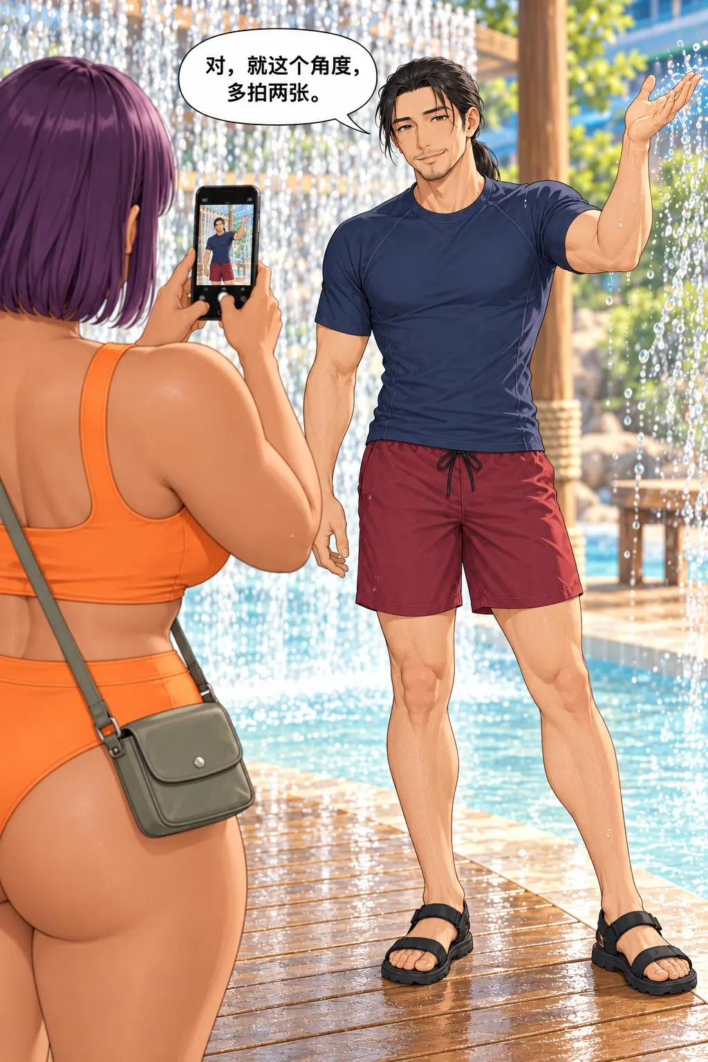 这回自然，却没拍着漫画画面：男要求更多本人姿态照片，同样在演没被拍而非一起玩。
