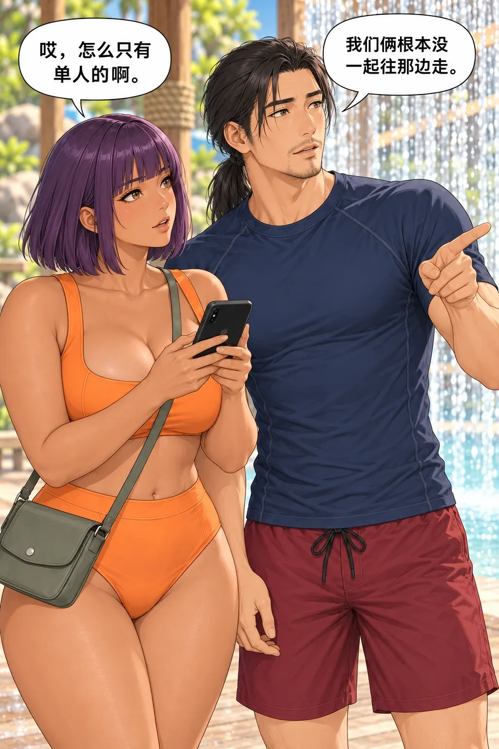 这回自然，却没拍着漫画画面：公平轮流也没让两人共同游玩，新问题不是谁的照片少。