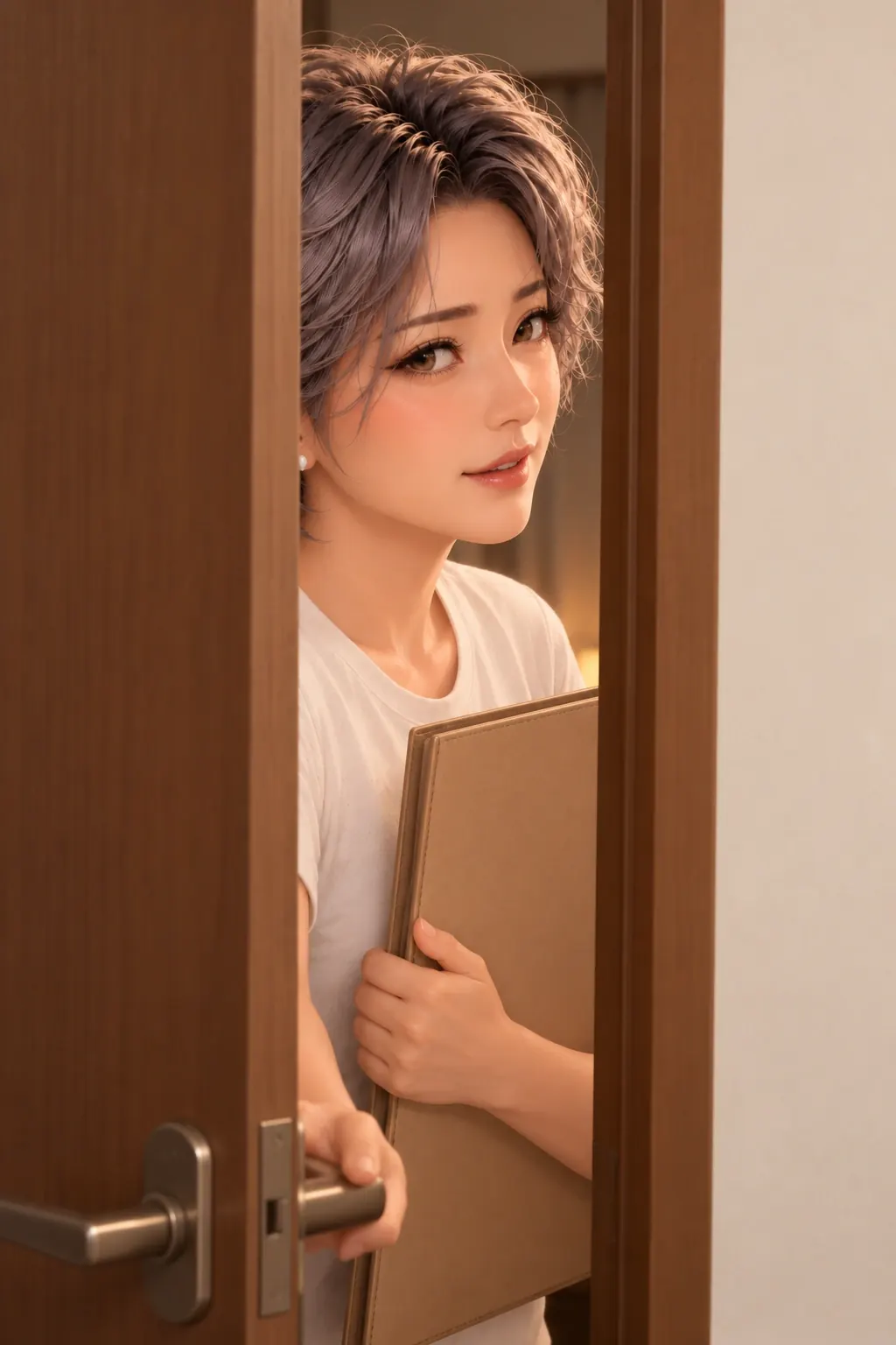 灯不认这条线漫画画面：女带走全部私物，男得到实际可用的整面墙。