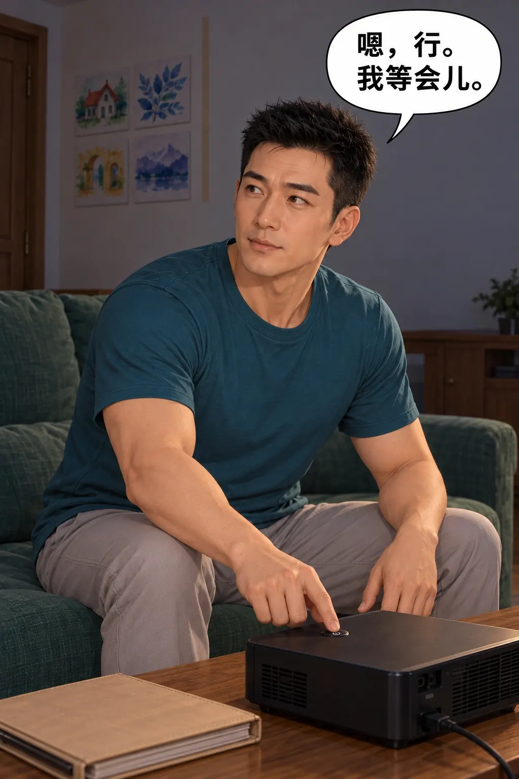灯不认这条线漫画画面：男明确接受实际等待，而非被擅自关机。