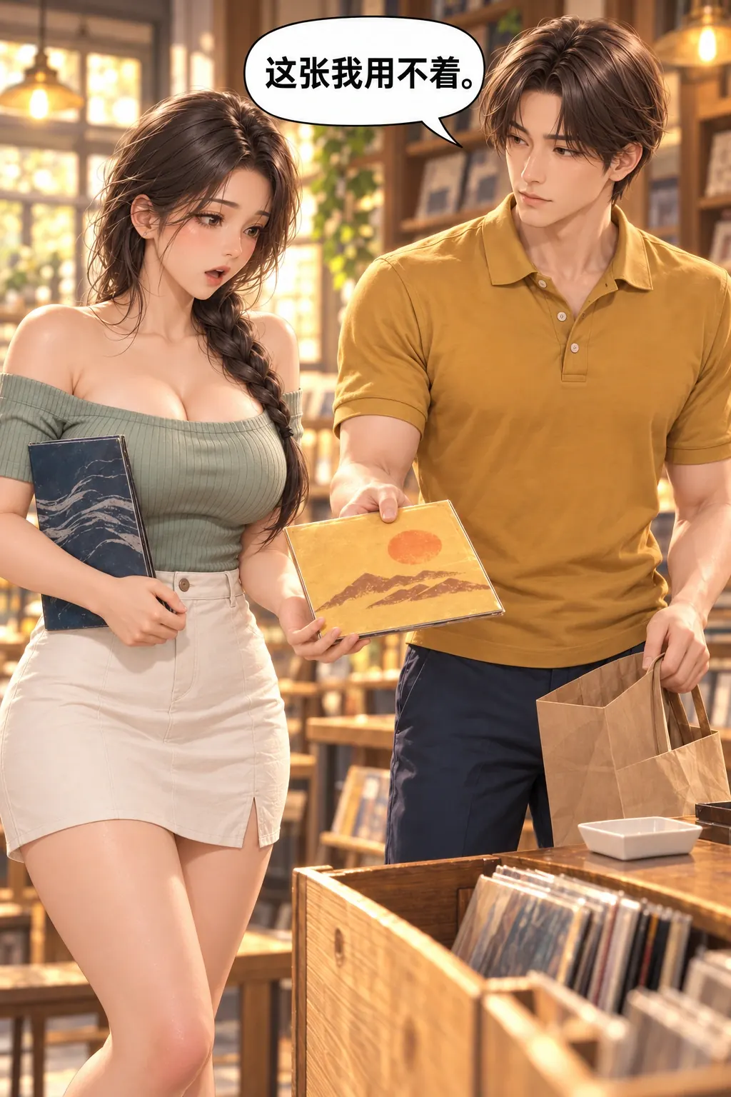 我不是来清闲置的吗？漫画画面：男亲手撤回接受，女的送礼理由落空，不靠数学说教。