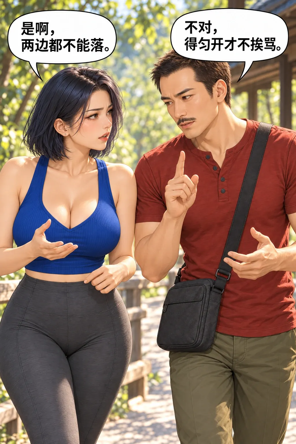 散步散成临时会漫画画面：吐槽变两人共同认真规划