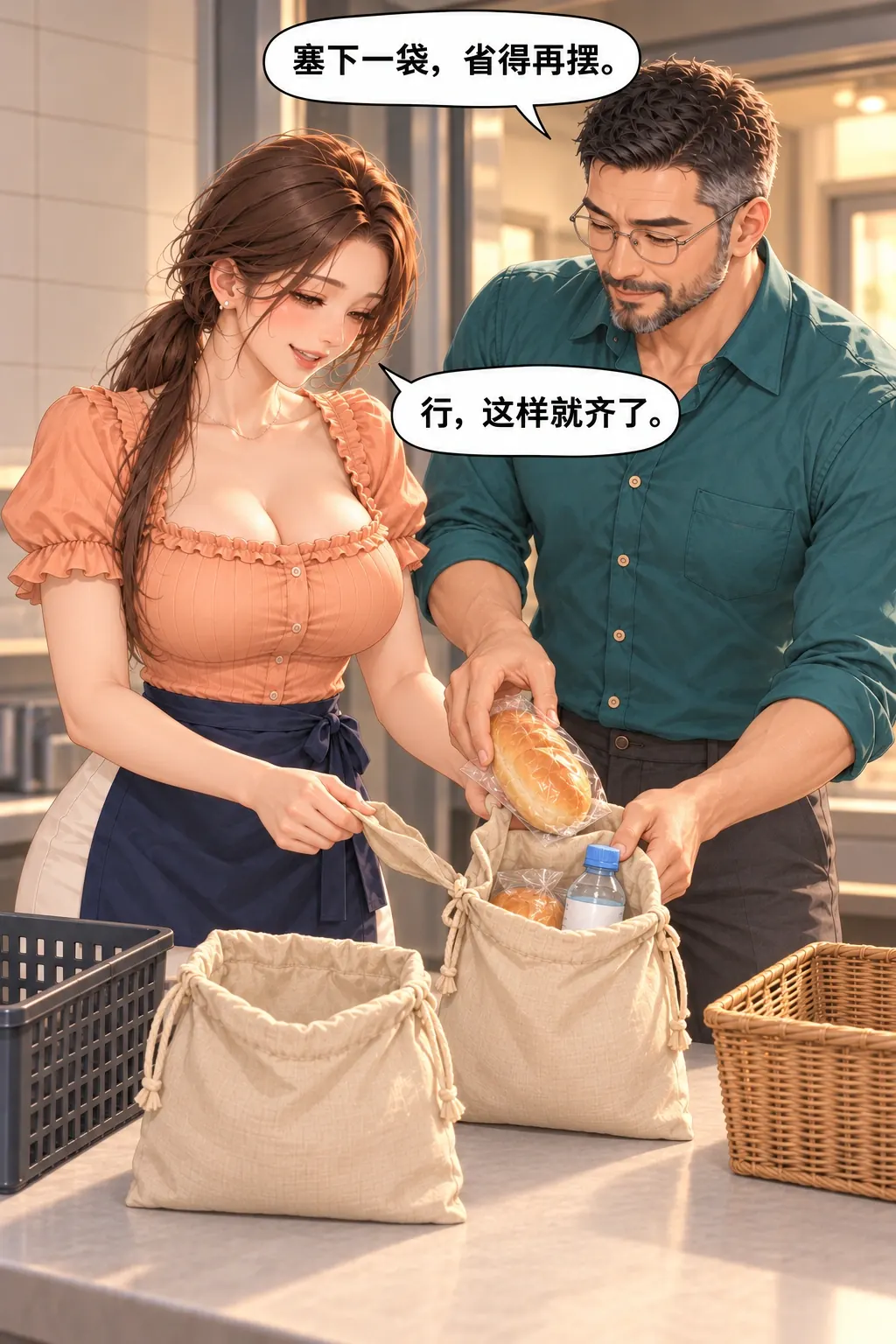 刚打的结又得拆漫画画面：两人主动并入下一套，补救新增一份负担