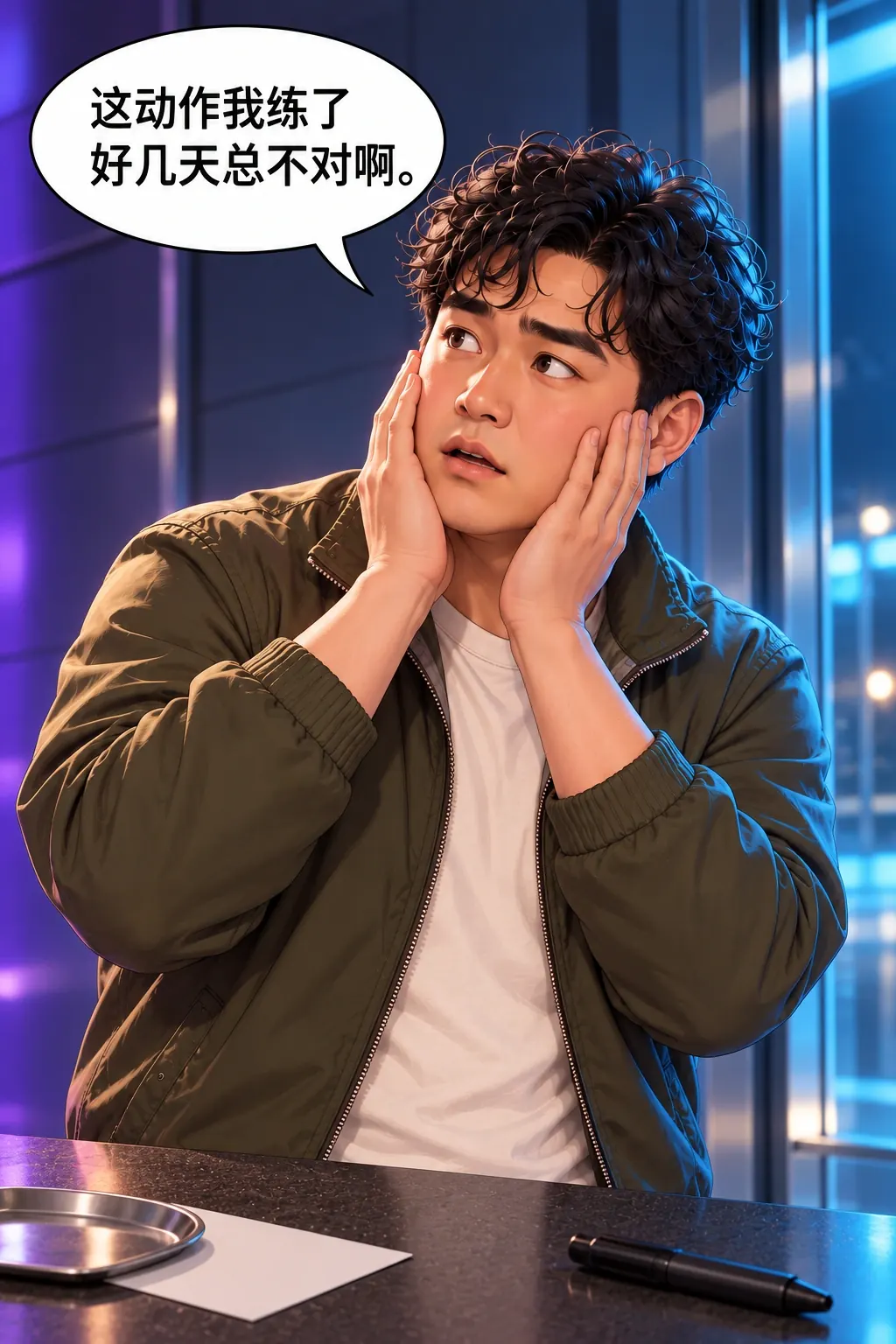 看多了，学的漫画画面：影迷认真演错
